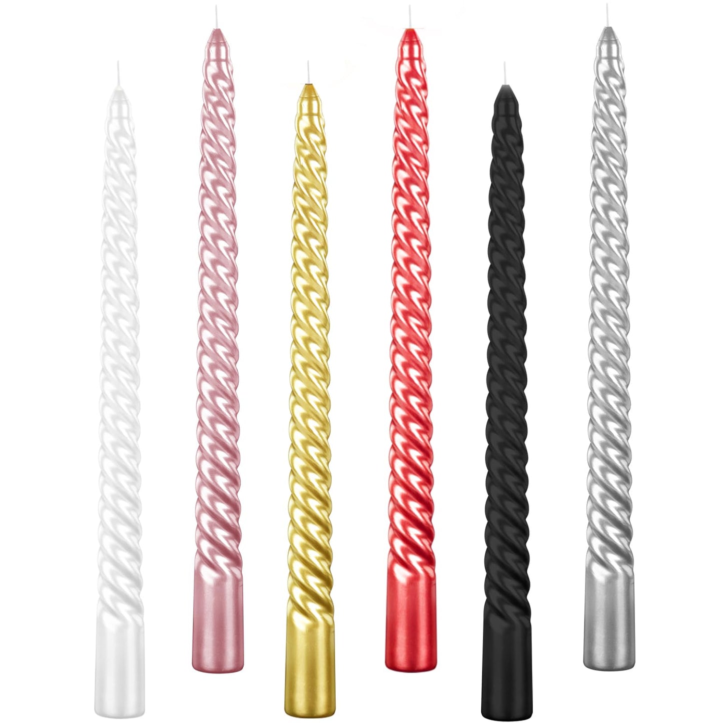 Kemladio 8 pcs 10 inch Taper Candles,Burning Unscented Tapered 7.5 hrs,Fancy Dinner,Tall Candle Sticks, Halloween Party Decorations (8pcs, White)