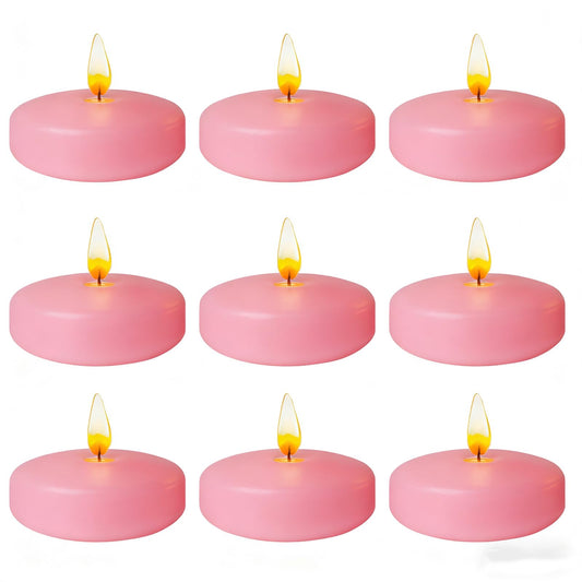 Pink Floating Candles 3 inch 12 Pack - Floating Candles for centerpieces - Wedding Decor - Burning Time 8-10 Hours
