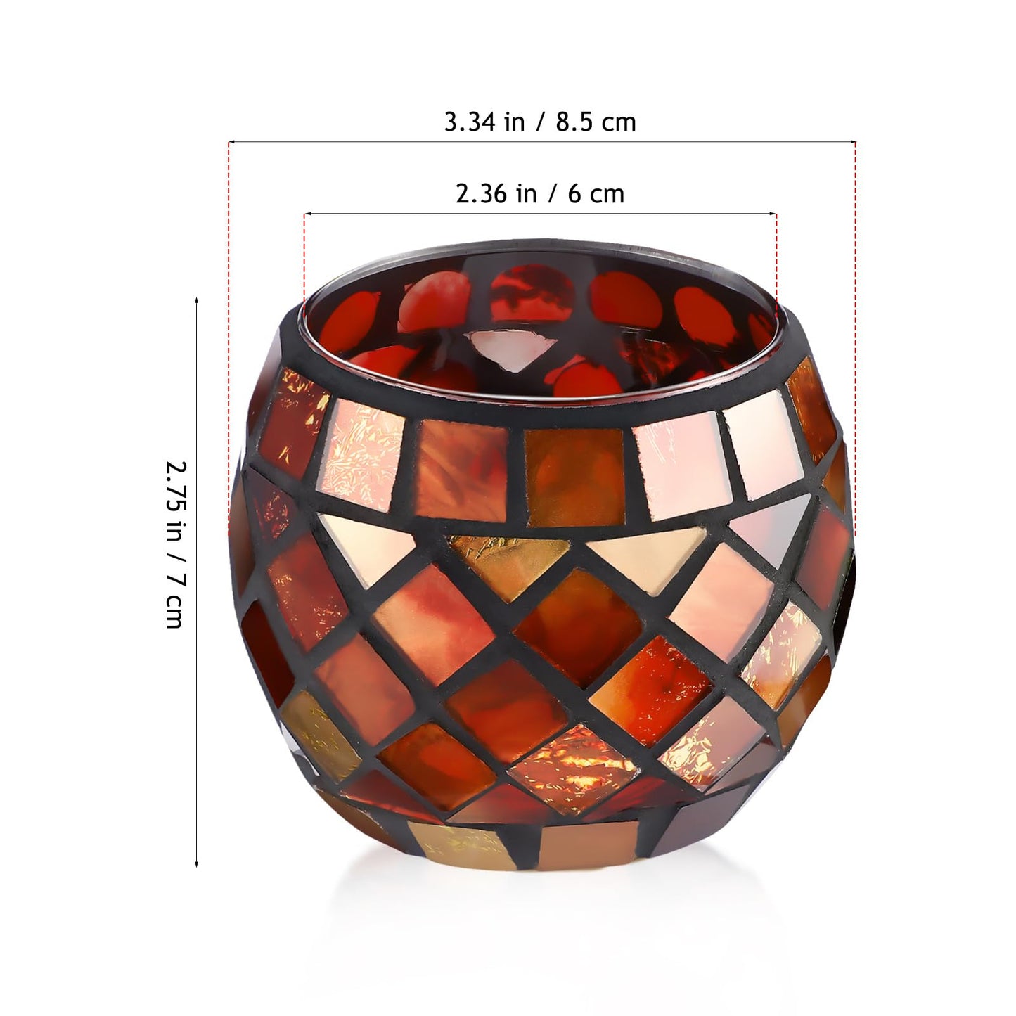 Toyvian Glass Mosaic Candle Holder Kit, DIY Stained Glass Kit for Adults Home Decor Fun Arts and Crafts Present for Valentine Birthday Mother’s Day Present Christmas Dining Table Centerpieces