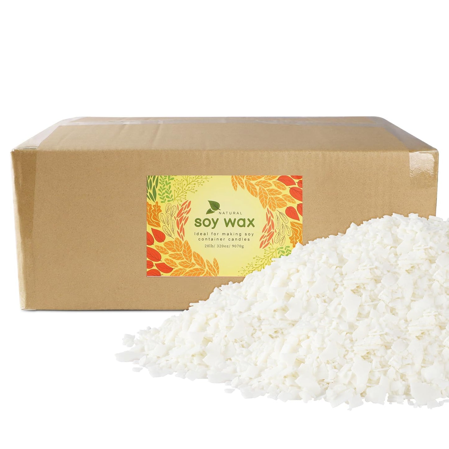 Wfmolcand Natural Soy Wax for Candle Making 20 lb Bag, Soy Wax Flakes,DIY Candle