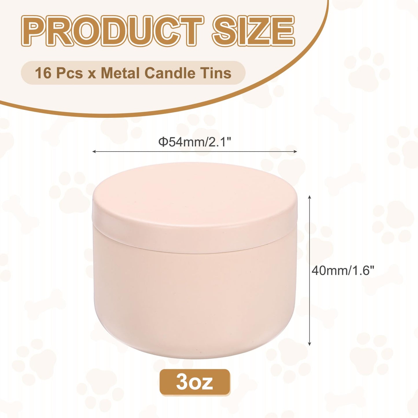 MECCANIXITY 3oz Candle Tins, 16pcs Metal Candle Tins Jars with Lids Round Empty Tin Can Containers Bulk for Storage Tea and Making DIY Arts Crafts Christmas Gifts, Pink