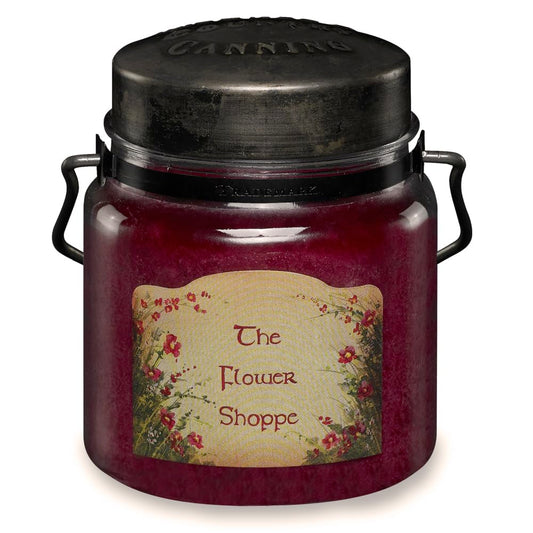 McCall’s Candles | Flower Shoppe | 16 oz Scented Candle | USA-Poured | Vintage Rustic Jar with Carrying Handle | Fresh Floral Bouquet Fragrance