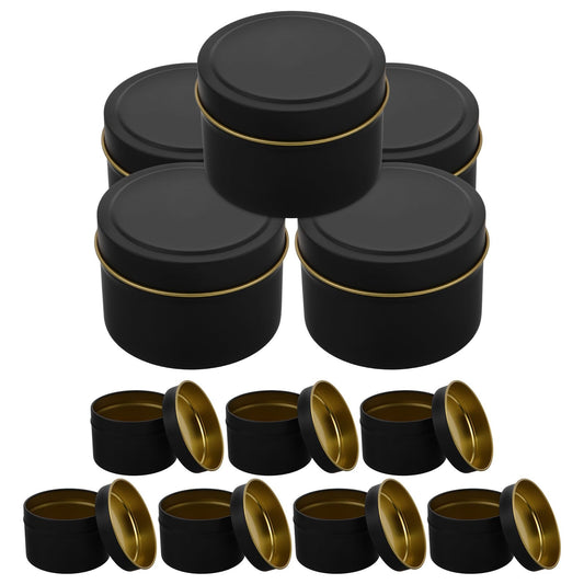 Ciieeo 12pcs 4oz Matte Black Vintage Candle Tins with Lids Metal Containers for DIY Soy Wax Candles Aromatherapy Tea Light Holders for Home Décor and Travel