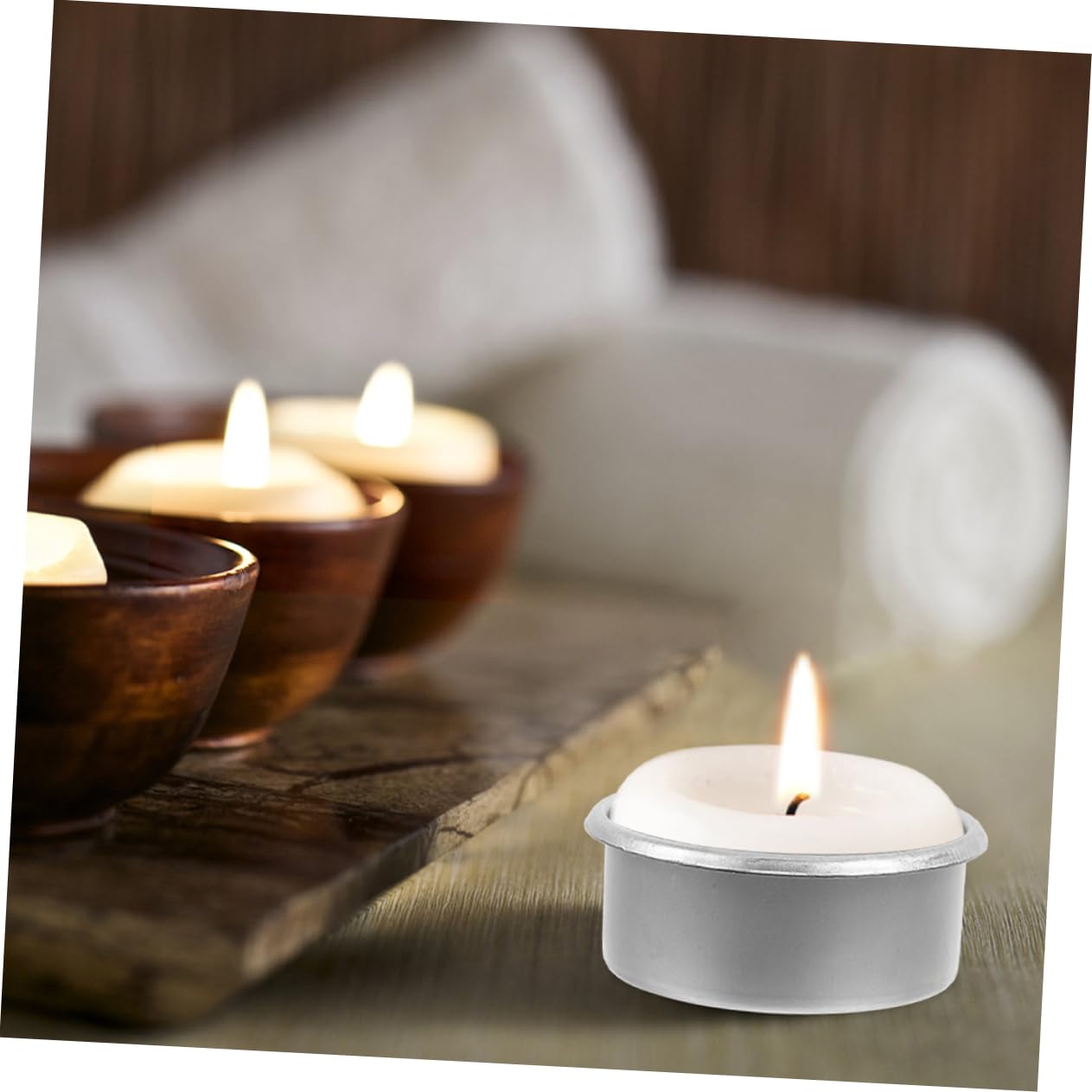 LALAFINA 15pcs Modern Minimalist Metal Candle Holder Cups DIY Tea Light Containers Essential Oil Warmer