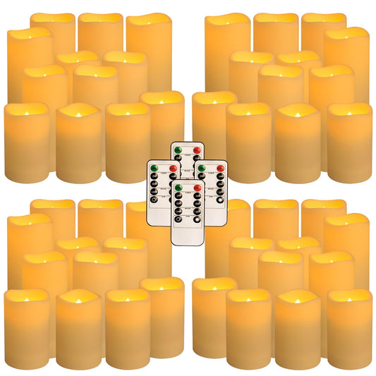 Grcdoyvl LED Candles 48Pack,Flickering Flameless Design,Operated by Remote with Timer FunctionGreat for Aniversary,Halloween and Christmas
