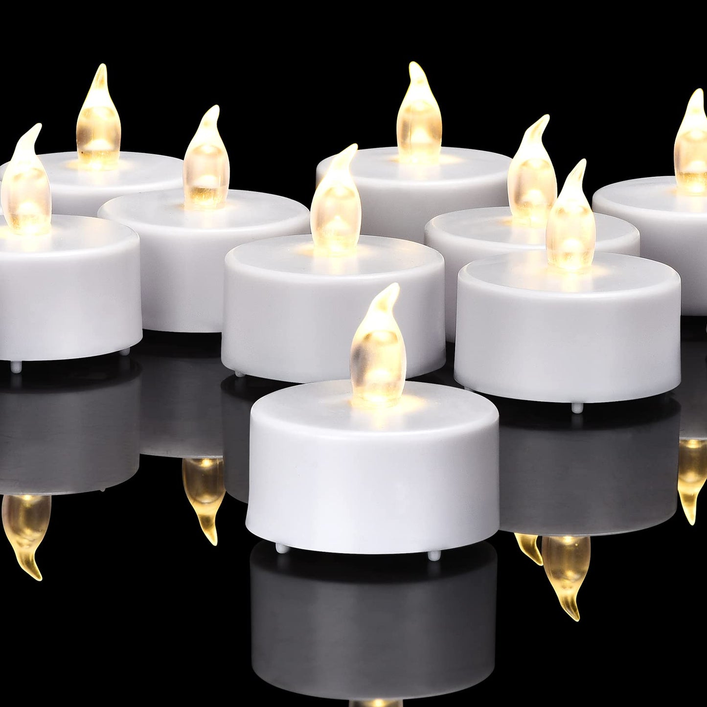 Paichi Flameless Tea Lights Candles, LED Battery Operated Electric Votive Fake Candles Realistic Flickering and 200+ Hours Long Lasting Bright for Celebrations Festivals (100 Pack, White)