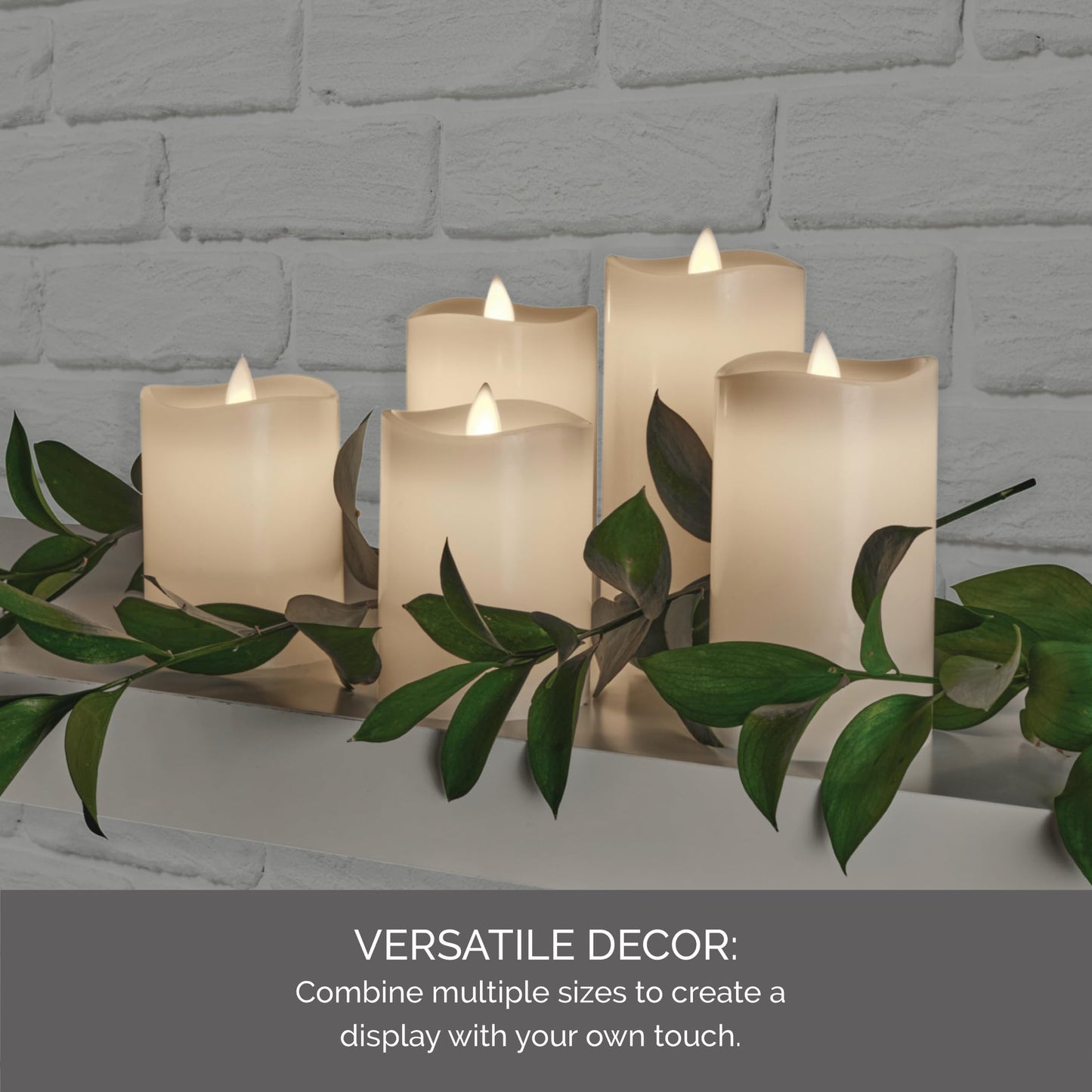 Mikasa LED Wax Pillar Candle, 3 x 6 Inch White Flameless Candle with Dancing Flame Effect, 5-Hour Timer, Battery Operated Candle for Home Decor and Table Decor