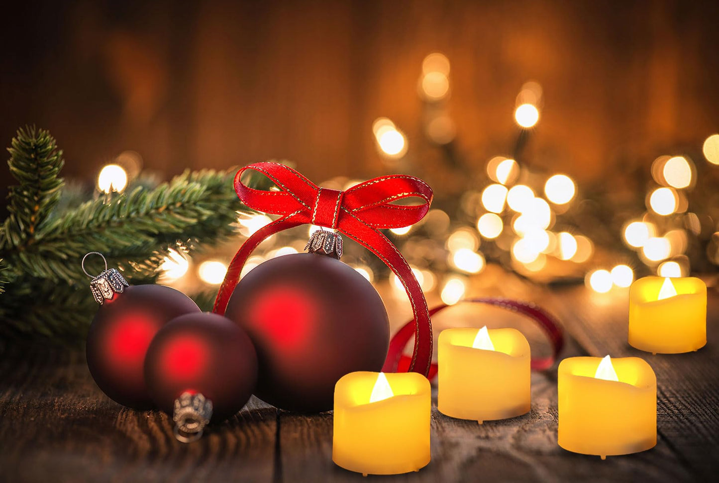 Led Flickering Flameless Votive Tea Lights Candles With Remote Control Battery Operated Set Of 12 / Electric Outdoor Tealights Timer Candle For Christmas,Xmas Decorations (Batteries Included) 200Hours