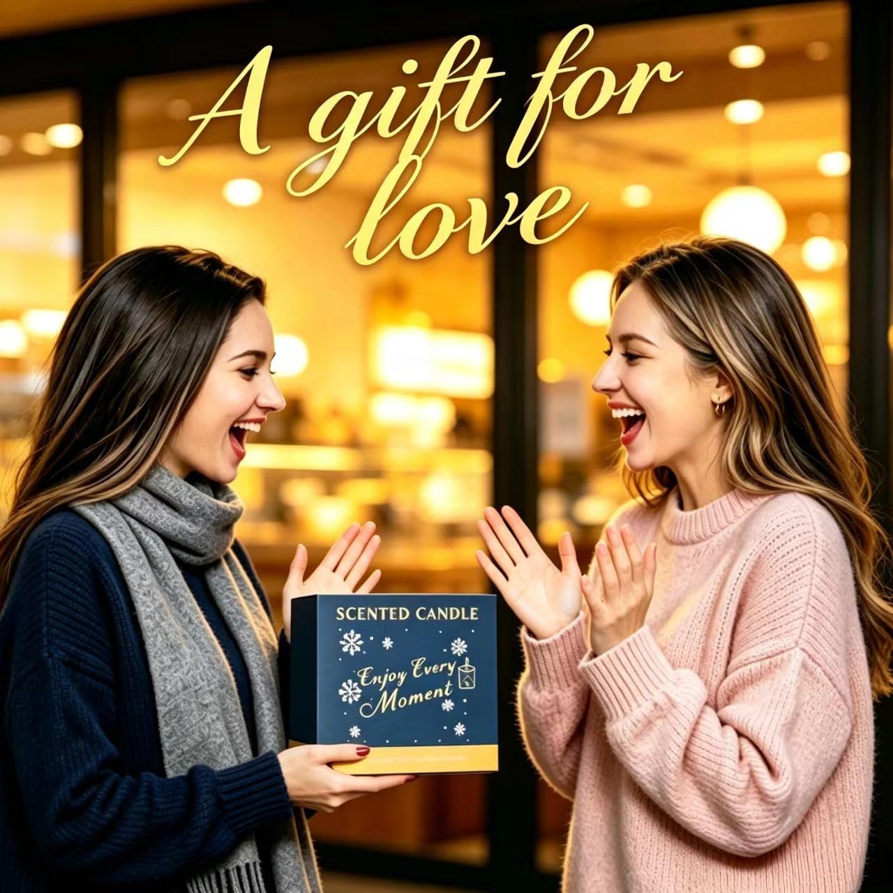 Joo Sko Diamond Bowl Shape Soy Wax Osmanthus Scented Candle, Aromatherapy Jar Candles for Home Scented or As a Christmas Holiday Candle Gift for Your Lover(8.2OZ/60Hours Burning)