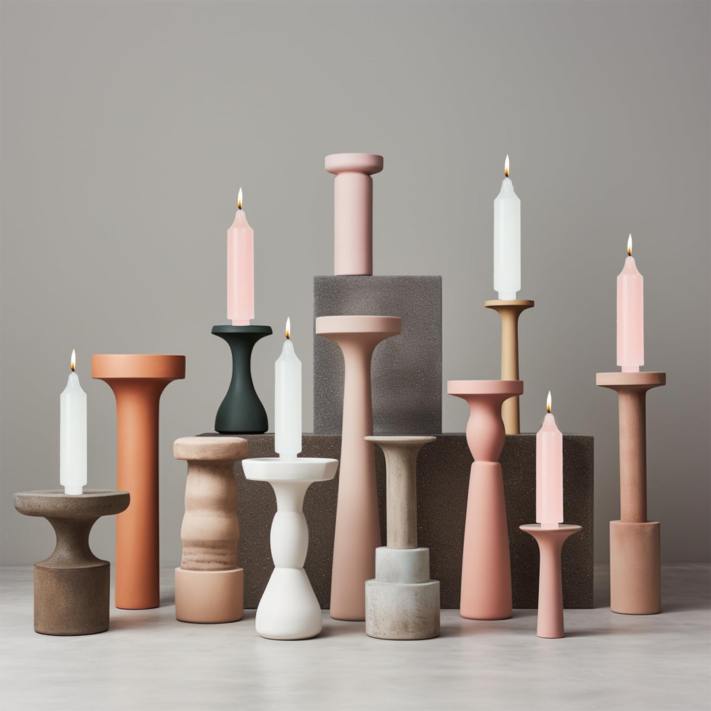 LPUSA Navy Short Taper Candles 6 inch Candle Sticks Unscented Dinner Candle Dripless for Home Decor,Christmas Table Decor，Weddings Festive Party Women Gifts，Set of 4