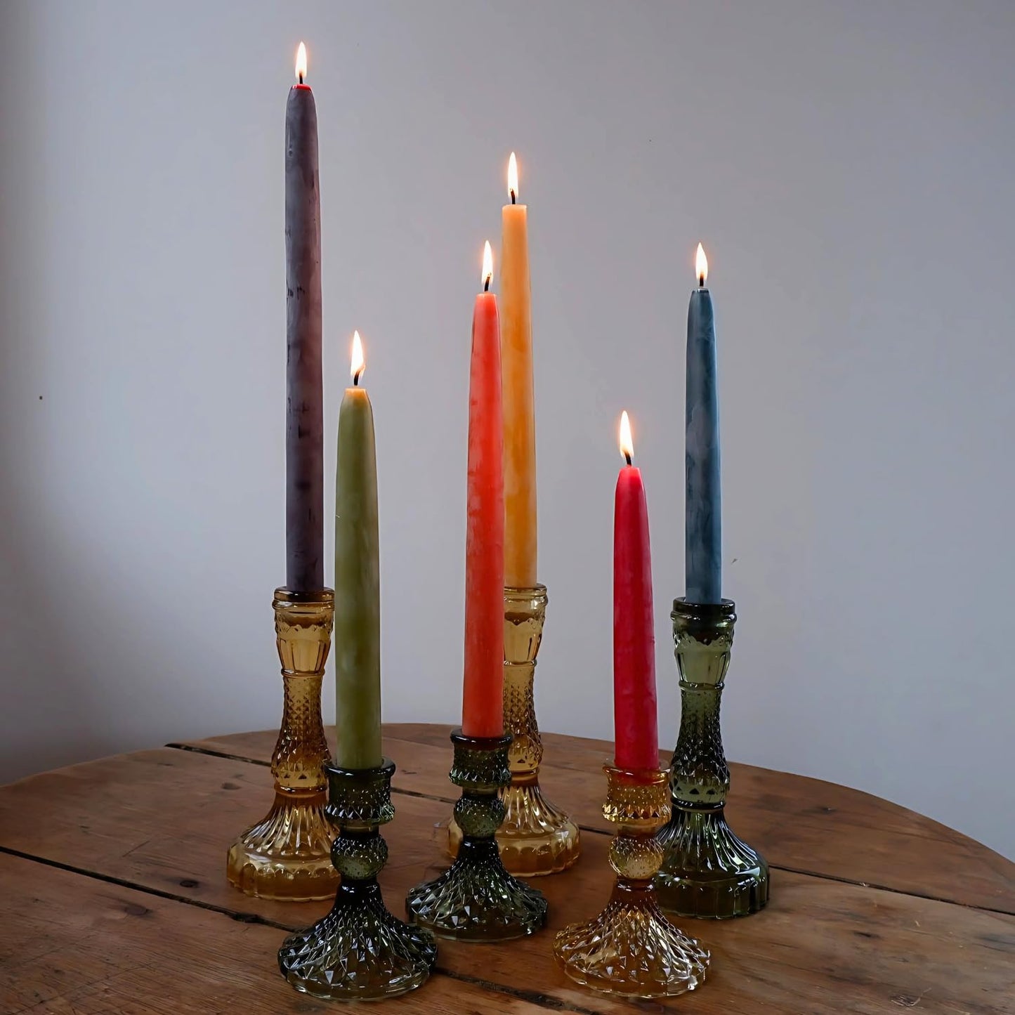 Candlestock Beeswax Taper Candles – Standard 7/8" Diameter, Pure 100% Natural USA Beeswax, Cotton Wick, Dripless, Long-Burning, Handmade in Woodstock, NY- 12 Inches - 1 Pair (2 Candles) - Sage