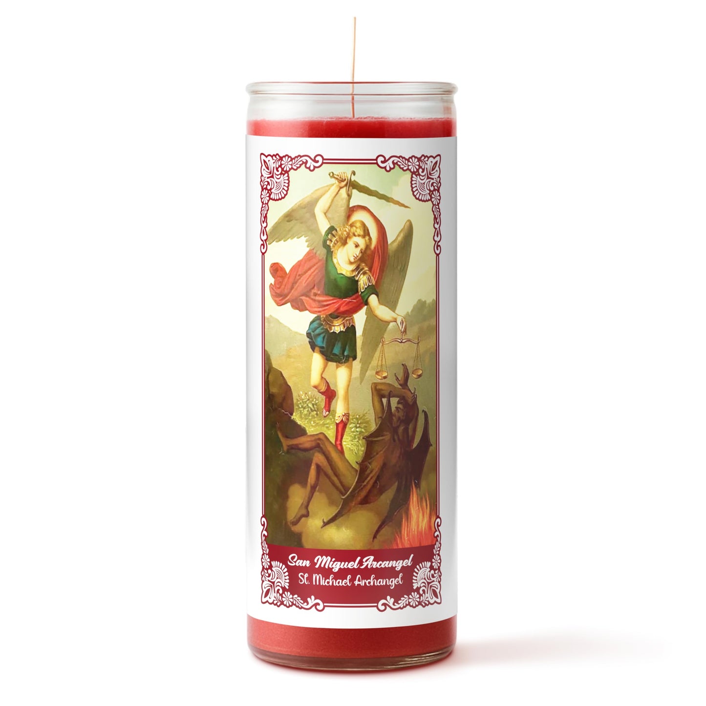 Alumenza Bulk 3 Pack San Miguel Arcangel Candle in Glass Jar 90 Hours – Paraffin Wax, Clean Burning Unscented | Large & Tall Devotional Prayer Pillar Candles for Home, Memorial, Rituals