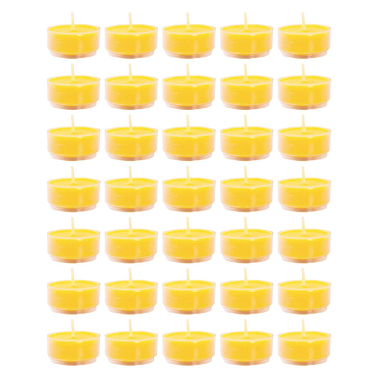 Mudra Crafts Tibetan Tealight Vanaspati Ghee Butter Lamp Candle Set for Meditation, Ceremonies, Rituals, Altars, Diwali (Clear Container)