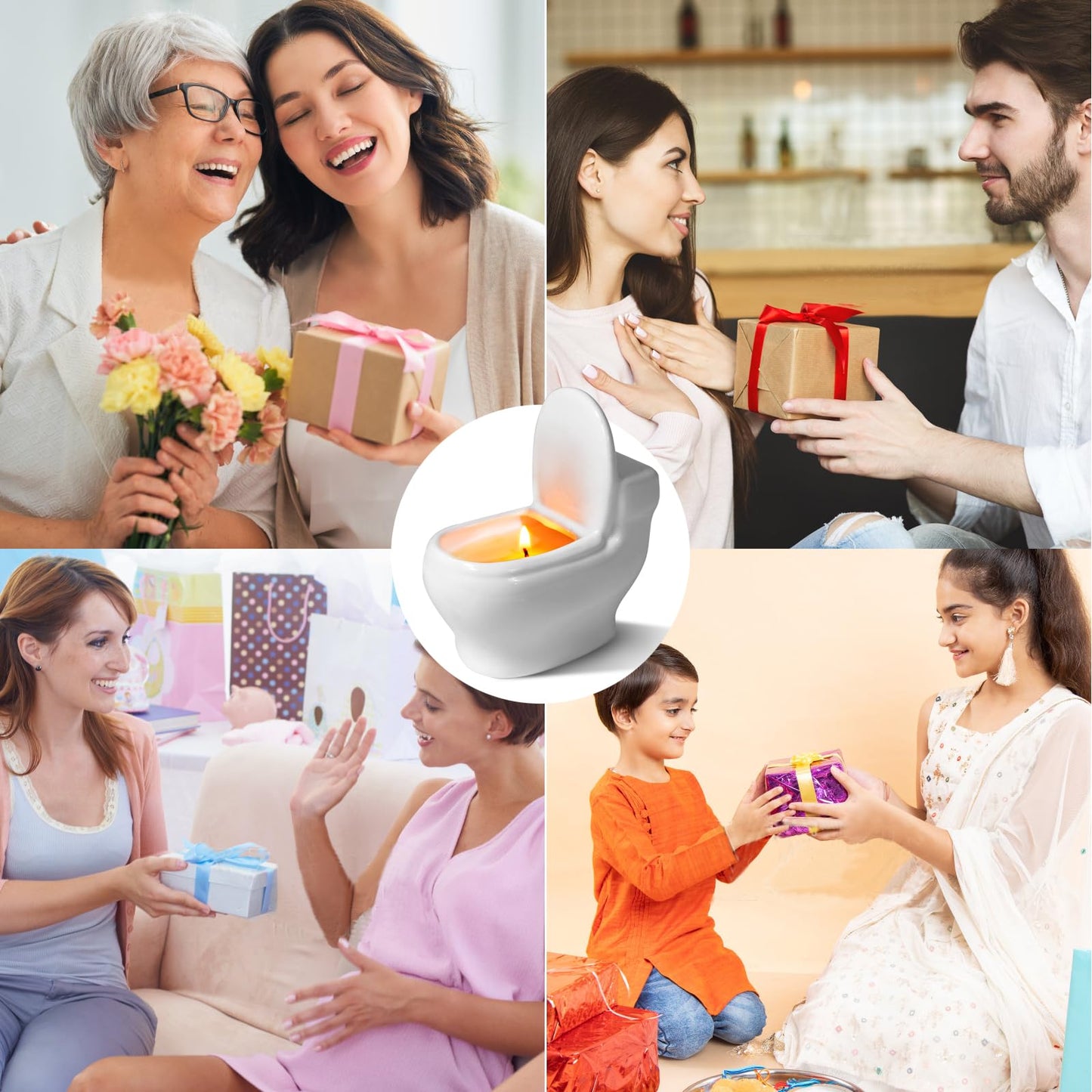 Toilet Shaped Scented Candles,Funny Gag Gift for Women & Men,Sandalwood Fragrance Aromatherapy Candle is 6 Ounces, Burns for Over 42 Hours,Unique Candles for White Elephant Party,Birthday Prank