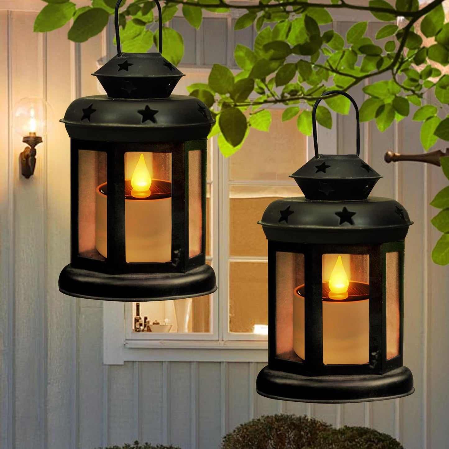Solar Tea Lights Outdoor Waterproof - 8 Pack Rechargeable Flickering Candle Lights Solar Powered Reusable LED Candles Flameless Lamp Nightlights for Lanterns Garden Camping Home Decor, 2.3''x2.1''