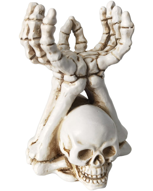 ZASEUCI Gothic Skeleton Hand Candle Holder & Jewelry Organizer Durable Polyresin Display for Taper or Pillar Candles, Dark Art Home Decor