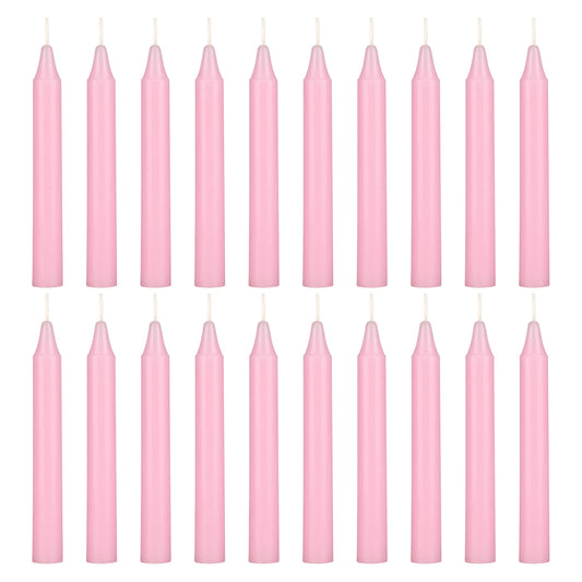 Mega Candles 20 pcs Unscented Pink Exquisite Mini Taper Spell Candles, 4 Inch Tall x 1/2 Inch Diameter, Magic Chimes, Enchantment, Casting Rituals, Witchcraft, Wiccan, Altar, Metaphysical