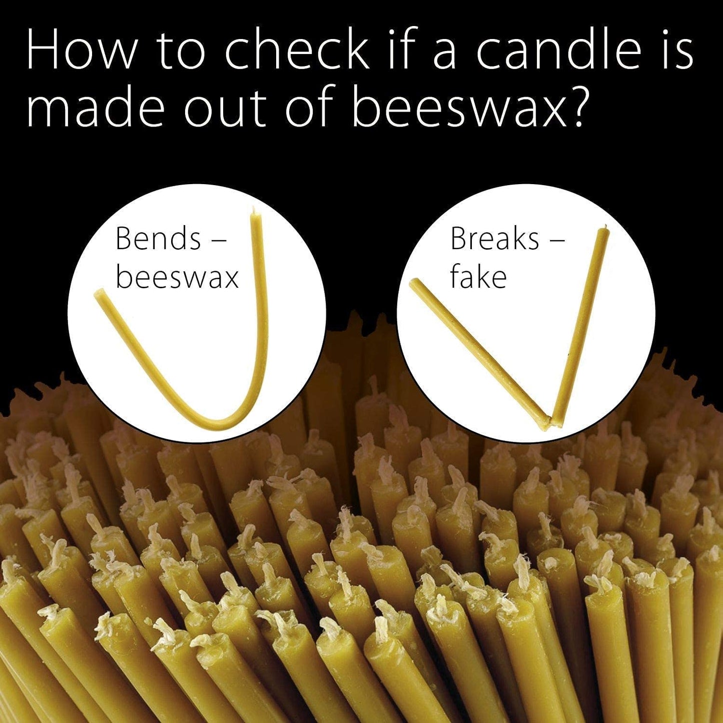 Danilovo Pure Beeswax Candles - Honey-Scented, Decorative Thin Taper Candles - Ideal for Birthday Decoration or Church Prayers - Drip Free, Tall & Smokeless Pack of 300 pcs, 7.3 x 0.24 inch