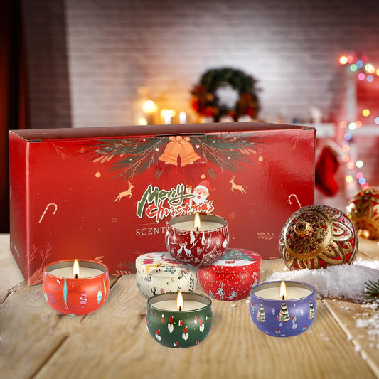 WPONSZU 24 Pack Christmas Scented Candles Gift Set for Woman, Jar Candle, 2.5 oz Soy Wax Tin Candle-Ideal Gift for Travel Home Décor