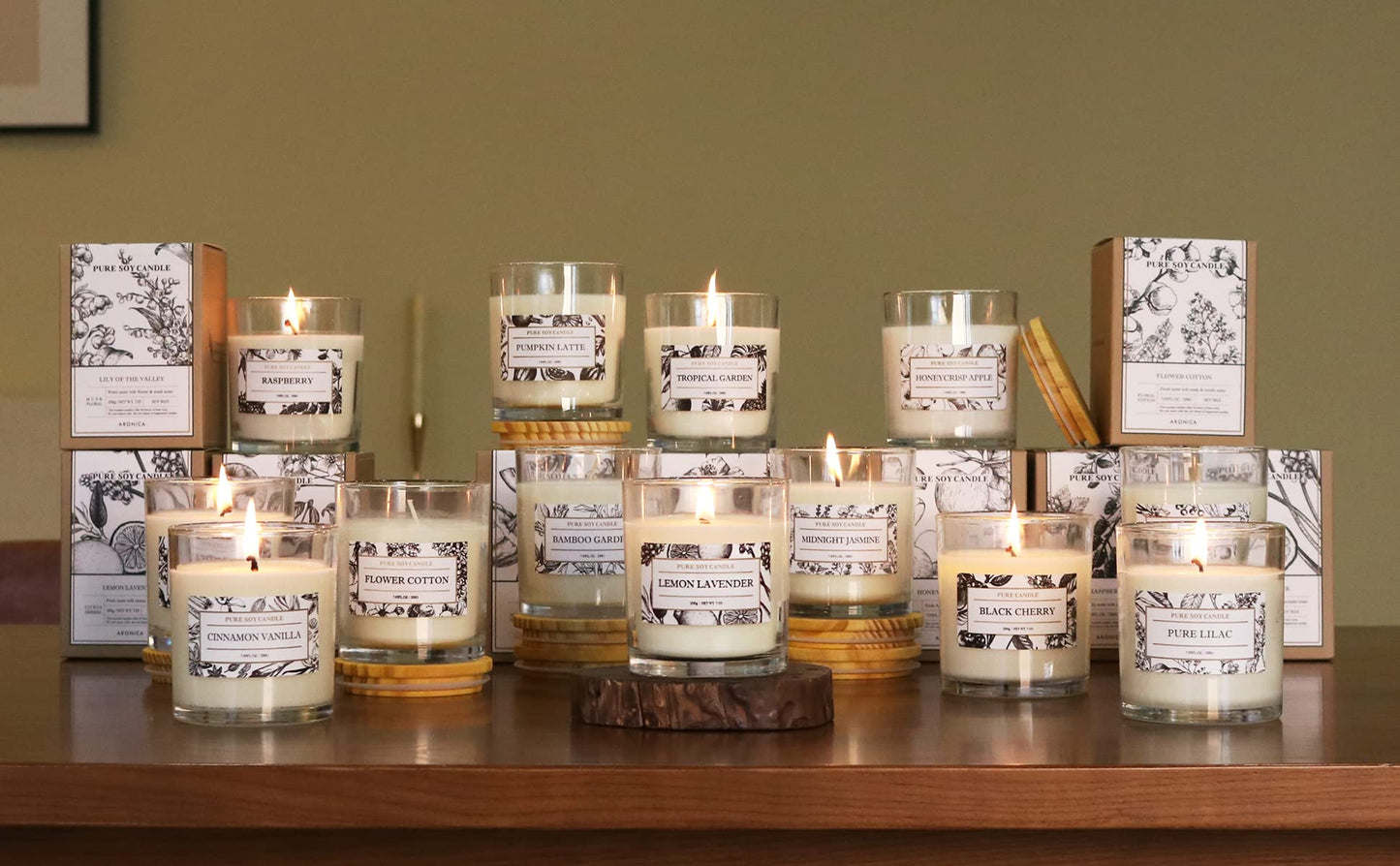 Aronica Pet Safe Candles Apple Scented, Long Lasting Scented Candles, Honeycrisp Apple Candle Clean Non Toxic, Fruity Candles Scented