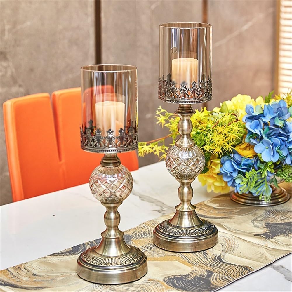 YUHUAWF Candle Holderss 2 Pcs Luxury Table Decoration Metal Candle Holder for Home Wedding Event and Party Festival Decorative Candlestick
