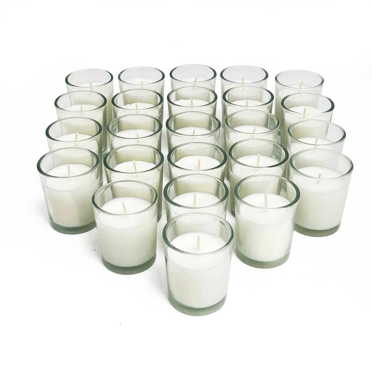 Simply Soson Vanilla Scented Votive Candles, Bulk Set of 24 White Scented Candle, Candles in Glass, 10 Hours Burn Ideal for Holiday, Fall, Autumn, Christmas, Xmas Candle Gifts for Women and Men