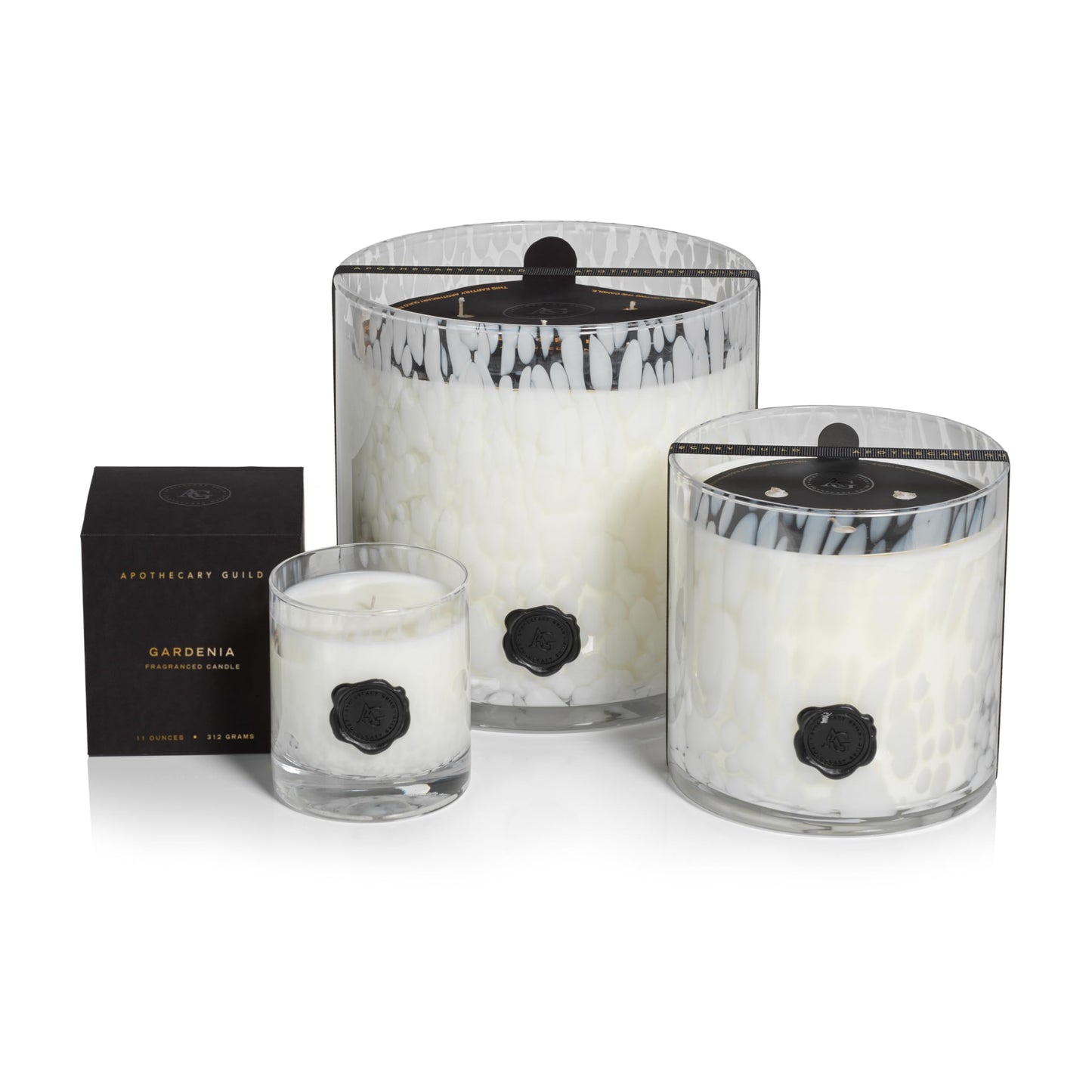 Zodax Apothecary Guild Opal Glass Jar Scented Candle for Home Decor - Single-Wick Candle Ideal for the Home - Gift Box Package Included - Gardenia - 11 Oz.