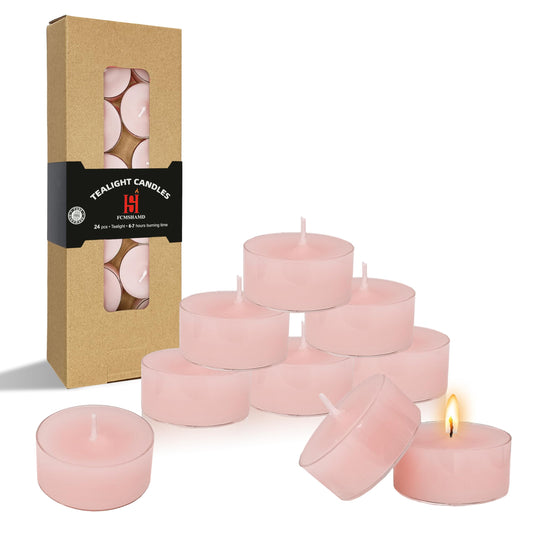Gardenia Scented Tealight Candles, White Scent Tea Lights Candles Clear Cup, 24 Pack Colored Tealights Candle, 6 Hour Burn Time Tea Candles for Party, Decor, Spa, Shabbat