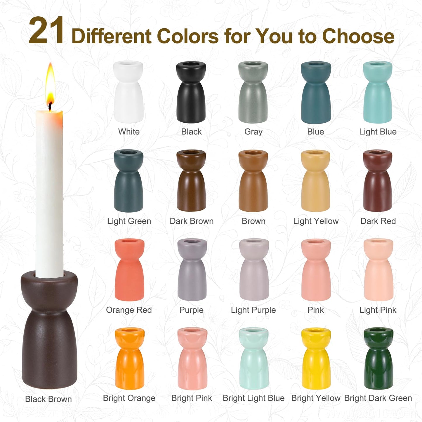 uxcell 2 Pack Candlestick Holder Bright Pink Ceramic Taper Candle Holder Candle Stand Holders Modern Style Decoration for Centerpiece Tabletops Anniversary