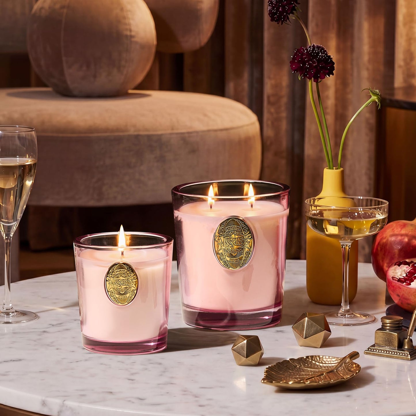 M&SENSE Natural Soy Candle | Saltwater Rose & Pink | 9.2 oz, 50H Burn Time | Candle Gift for Her | Scented Candle for Valentine’s Day