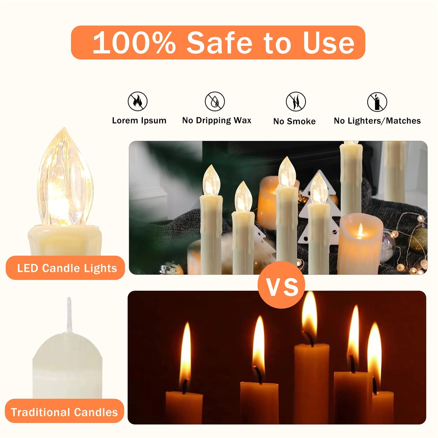 Gedengni Flameless LED Taper Candles with Clips, 4” Battery Operated Window Candles with Remote Timer Mini LED Chandelier Candlesticks for Home Decor Wedding Church Party & Tree Lighting,6 Pack,Beige