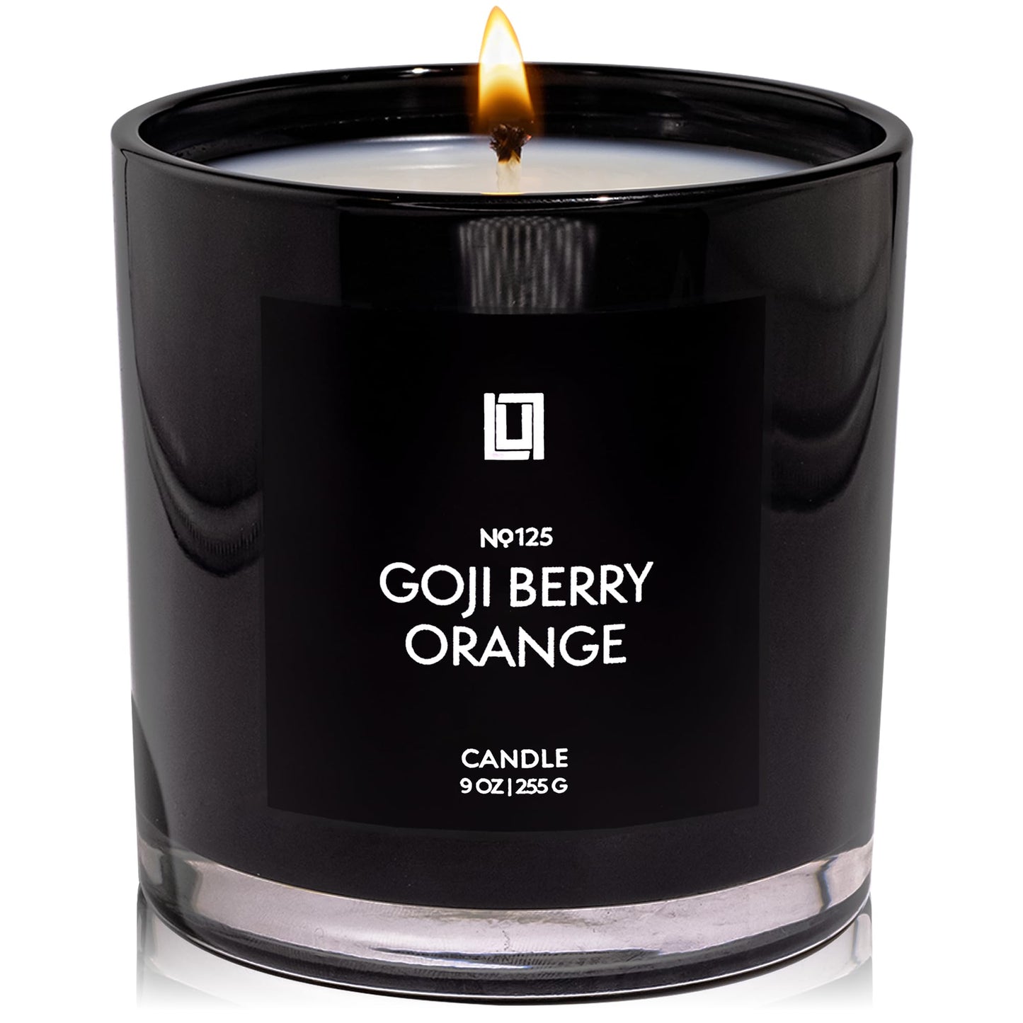 Lulu Candles | Goji Berry & Orange | Bright Citrus & Sweet Berry Scent | Luxury Scented Soy Candle | Strong Scent Throw | Long Lasting | 9 Oz