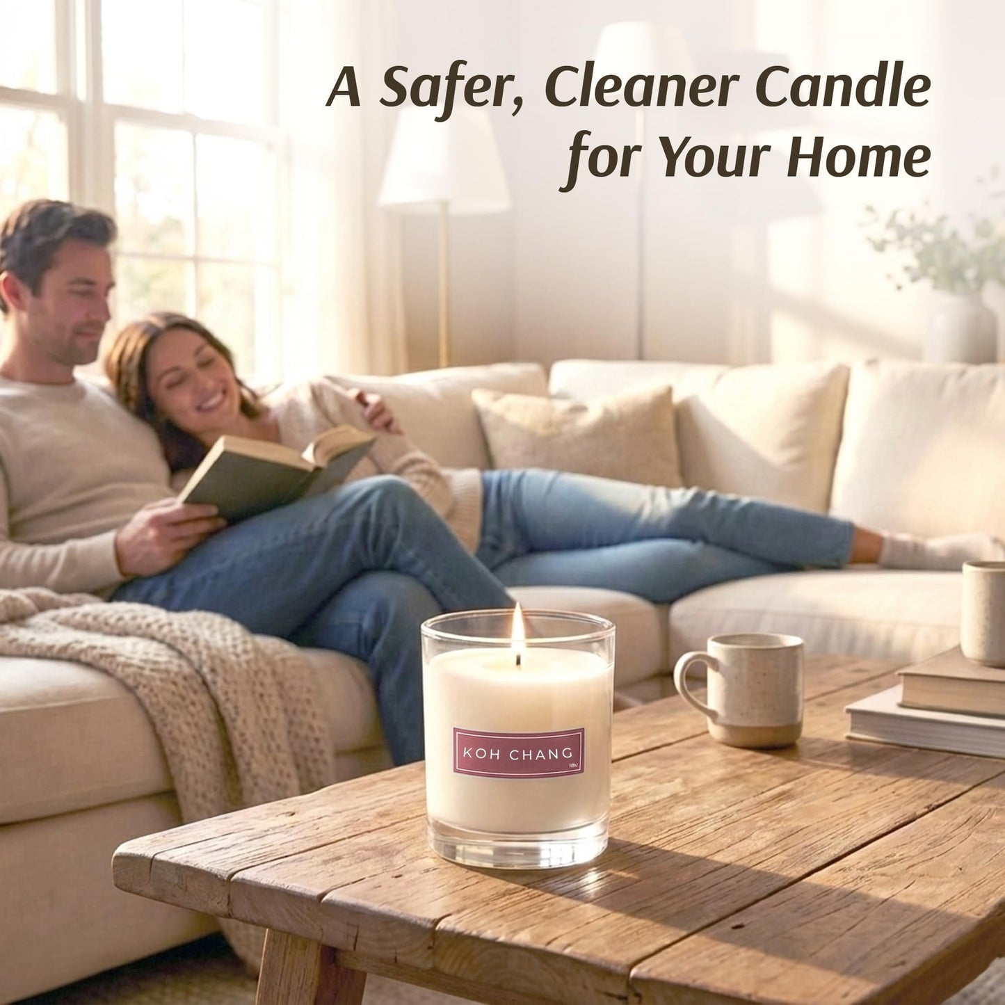 KOH Chang Luxury Scented Candle – Natural Plant Based Wax, 9oz – Bergamot, Kaffir Lime, Lemongrass & Jasmine - Long Lasting 60 Hour Burn – Non-Toxic, Hand-Poured in USA for Home