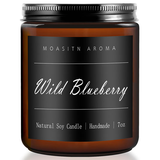 MOASITN Blueberry Highly Scented Candles for Home| Natural Soy Aromatherapy Candle| Handmade Long Lasting Jar Candle Gift for Women,Men as Birthday,Summer,Relaxing,Gifts| 7oz