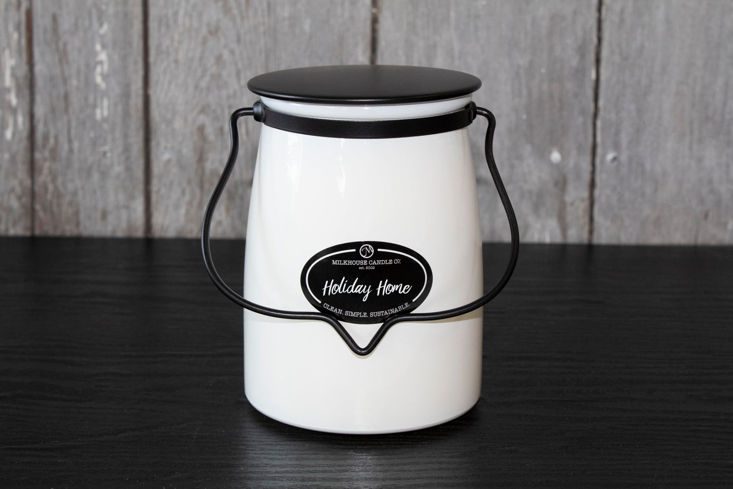 Milkhouse Candle Company Holiday Home Soy Candle - Red Apple | Cinnamon & Clove | Vanilla & Pine Scented - 22 oz Butter Jar with Lid, 120+ Hour Burn Time, Made in the USA