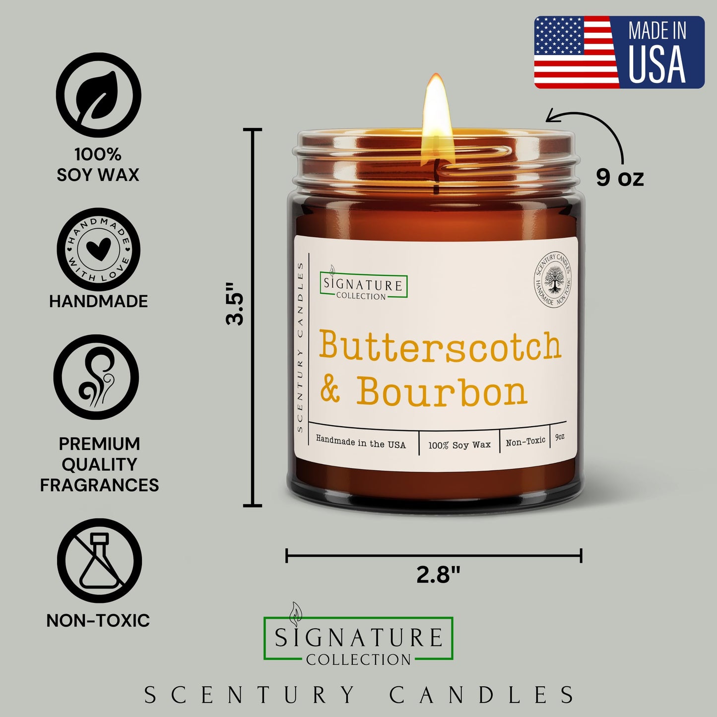 Lavender Scented Candle, Many Scents to Choose from, All Natural Non-Toxic Soy Wax, Handmade in the USA (Lavender)