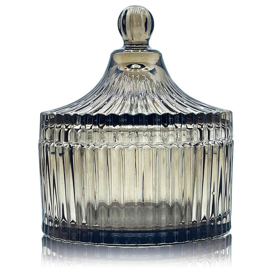 YILUSHENGHUA Colorful Glass Jar With Lid Candy Candle Jars Jewelry Box Buffet Biscuit Containers Bath Salt Holder Antique Bathroom Decor(Tawny)
