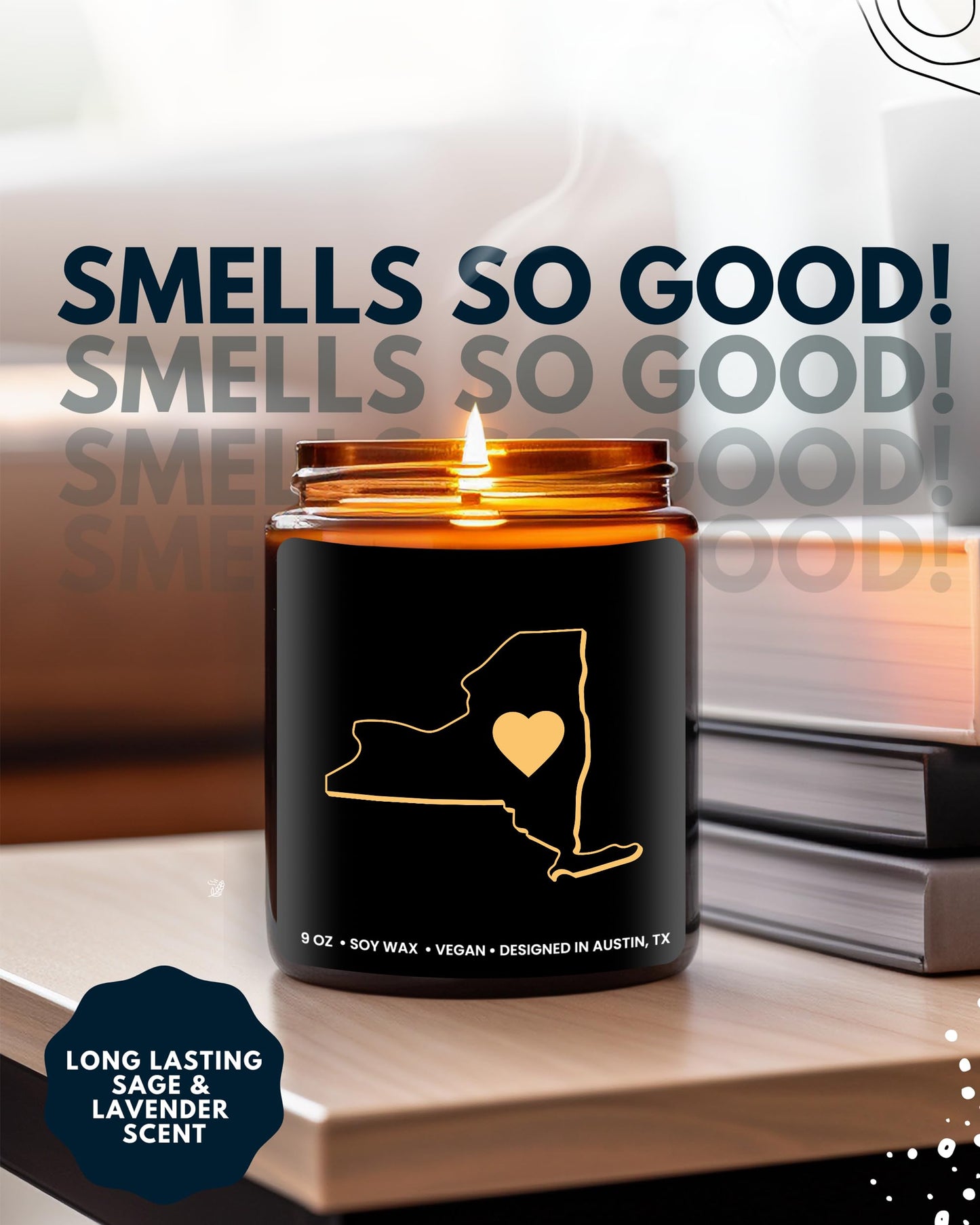 New York Candle, Sentimental House Warming Gifts for Women & Men, Unique New York Themed Souvenir, Ideal Moving Away and Home Sick Gifts, Perfect for Birthday, Christmas, Special Occasions, Gift Ready