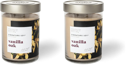 Signature Soy Lidded Vanilla Oak Scented Candle, Extra Large Jar (Pack of 2)