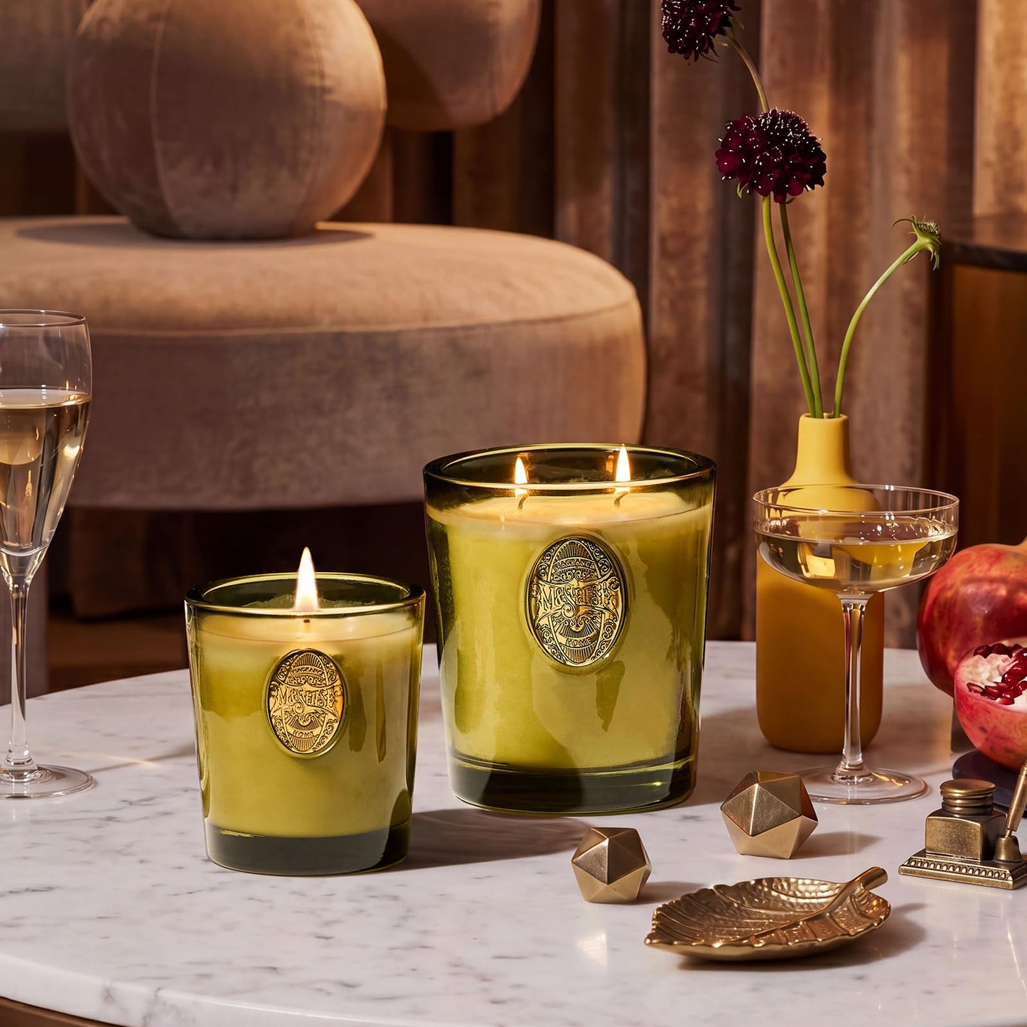 M&SENSE Natural Strong Soy Candle | Sandalwood Jasmine & Green | 9.2 oz, 50H Burn Time | Luxury Candle for Relaxation, Gifting, Home Décor | Candles for Mothers Day Gifts