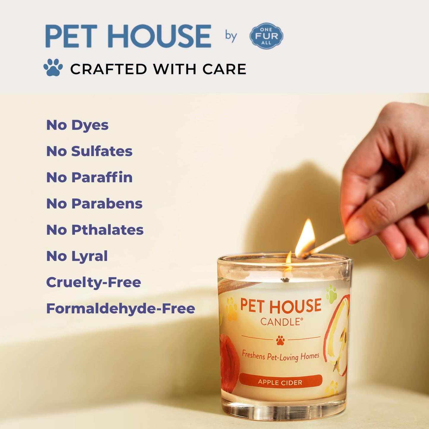 Pet House Candles, Plant-Based, Long Lasting, Pet Friendly Candles for Home, 60 Hour Burn Time - Herb Garden, 9 oz