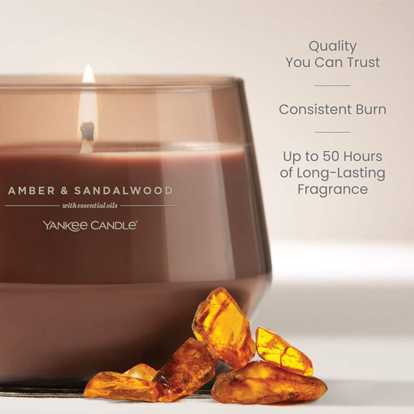 Yankee Candle Studio Scented Candle with up to 50 Hour Burn Time,Premium Plant Wax Blend for Consistent Burn,10 oz Jar-Candle with Room Filling Fragrance,Amber & Sandalwood,(Pack of 4)