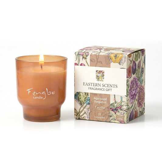 Bergamot Citrus Scented Candle, Decorative Colored Glass Jar with Natural Soy Wax, Aromatherapy Non Toxic with Essential Oil, Relaxing Candle Gifts for Women, Candles for Home Scented