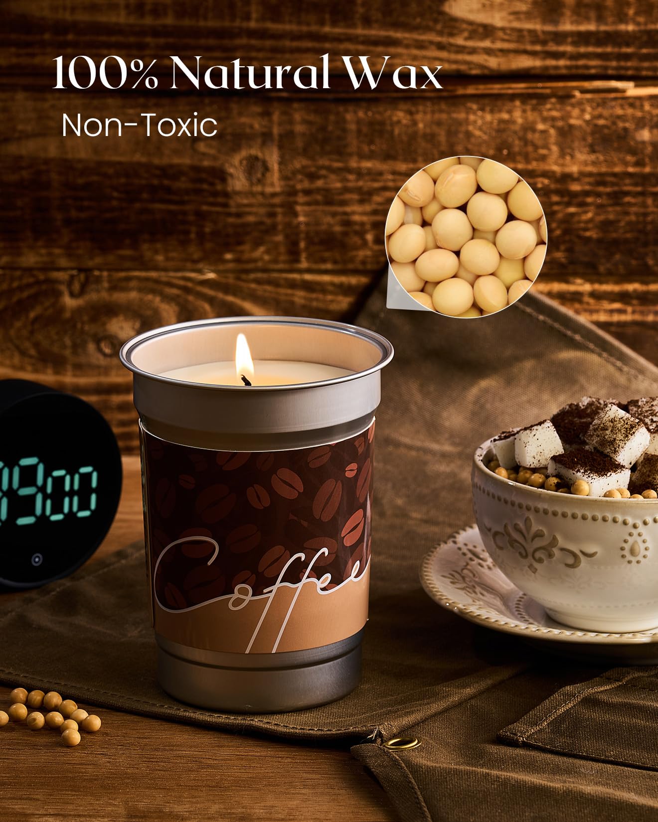 M&SENSE Espresso Candles Black Coffee Scented, 16.2oz