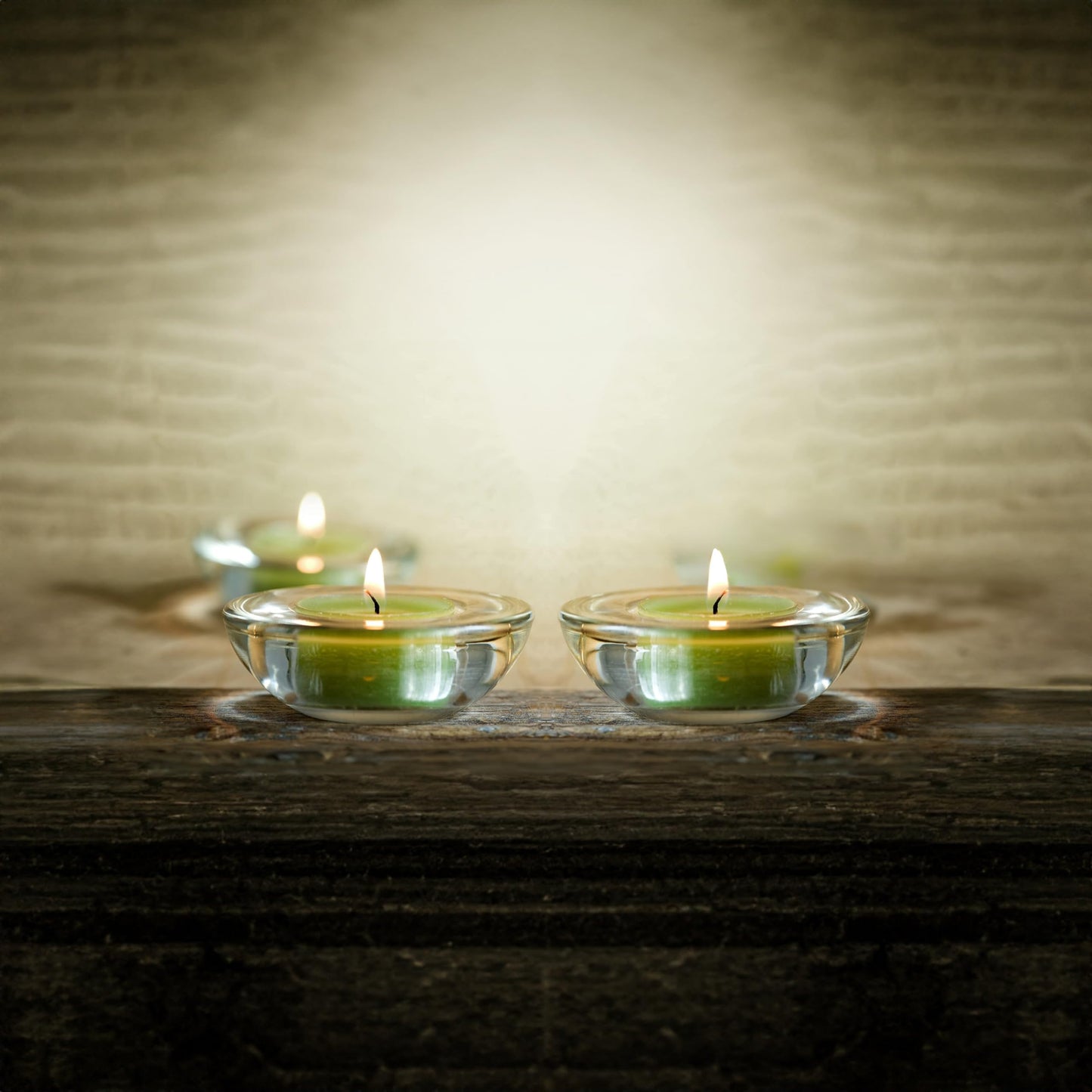 WGV Sturdy Tea Light Votive Candle Holder 3" W, Clear Heavy Thick Chubby Plate Bowl Glass, Small Accent Decor, 1 Pc
