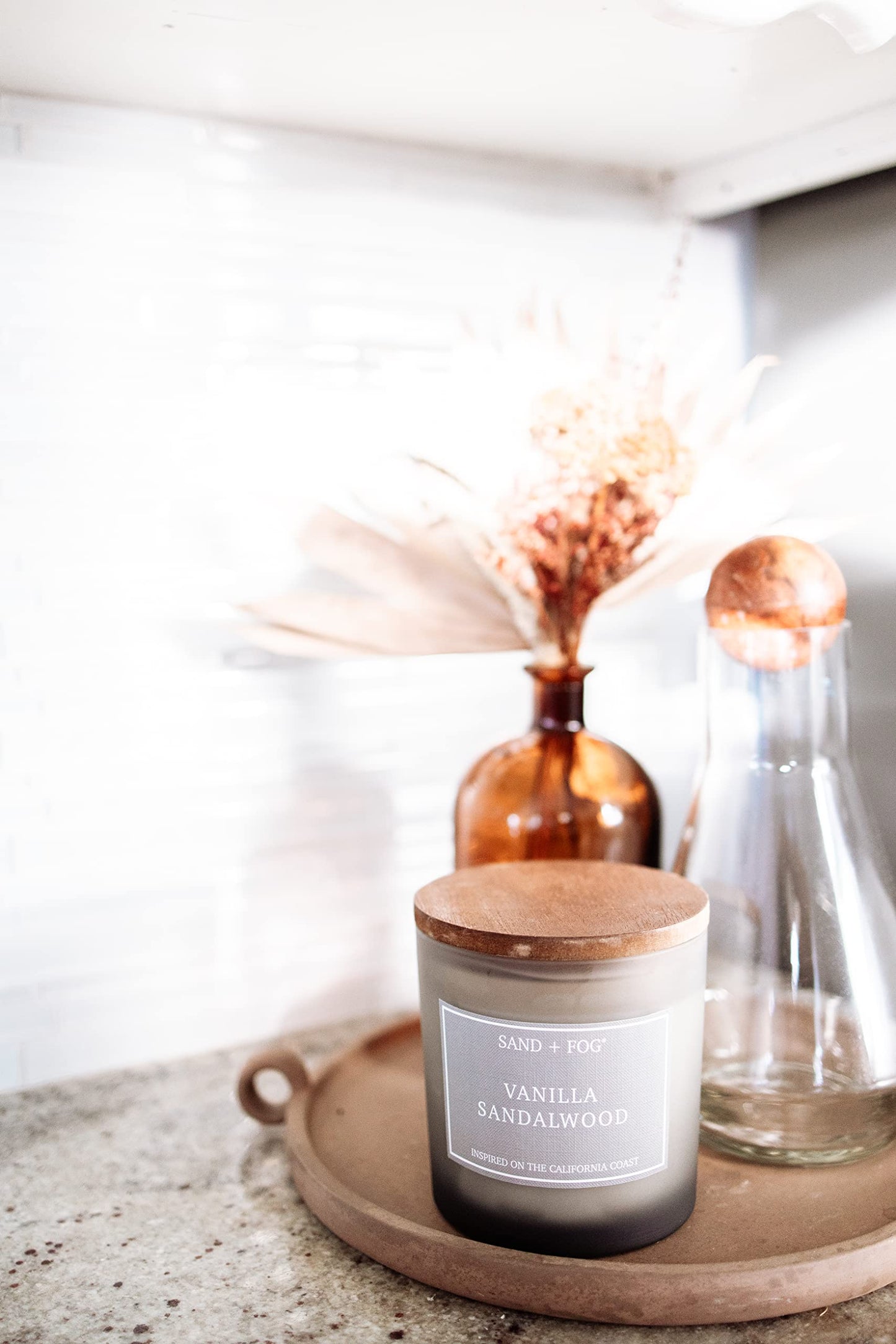 Sand + Fog Scented Candles - Apple Spice - Additional Scents and Sizes - 3 Wicks 100% Cotton Lead-Free - Luxury Air Freshening Jar Candles - Perfect Home Decor - 21 oz