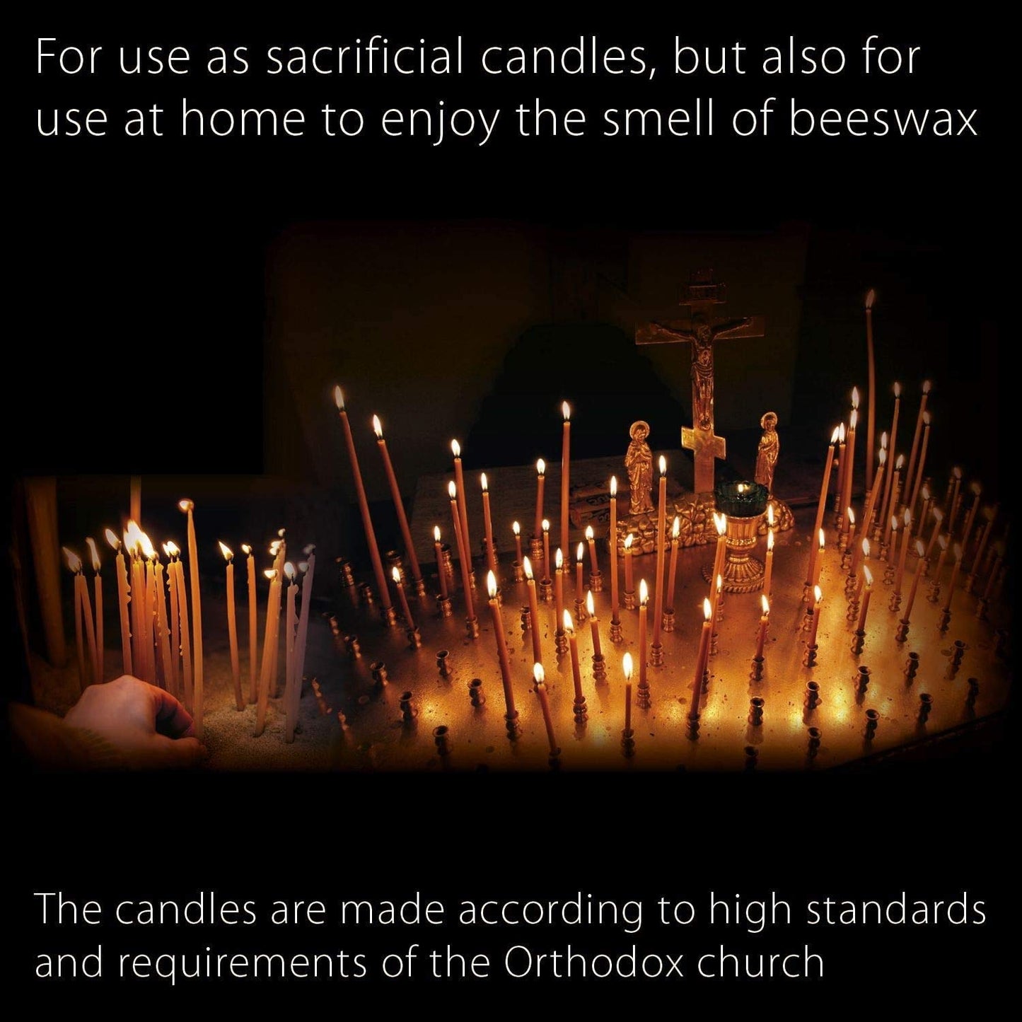 Danilovo Pure Beeswax Candles - Honey-Scented, Decorative Thin Taper Candles - Ideal for Birthday Decoration or Church Prayers - Drip Free, Tall & Smokeless Pack of 200 pcs, 7.3 x 0.24 inch