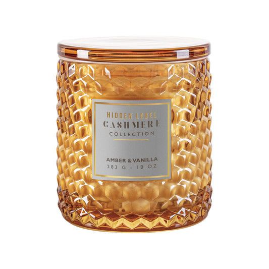 Hidden Label Amber & Vanilla Fall Candles, Natural Candle Non Toxic,100% Cotton Lead-Free Wick,Candles for Home Scented,10 oz 65 Hours Burn time,Candle Gifts for Women & Men.