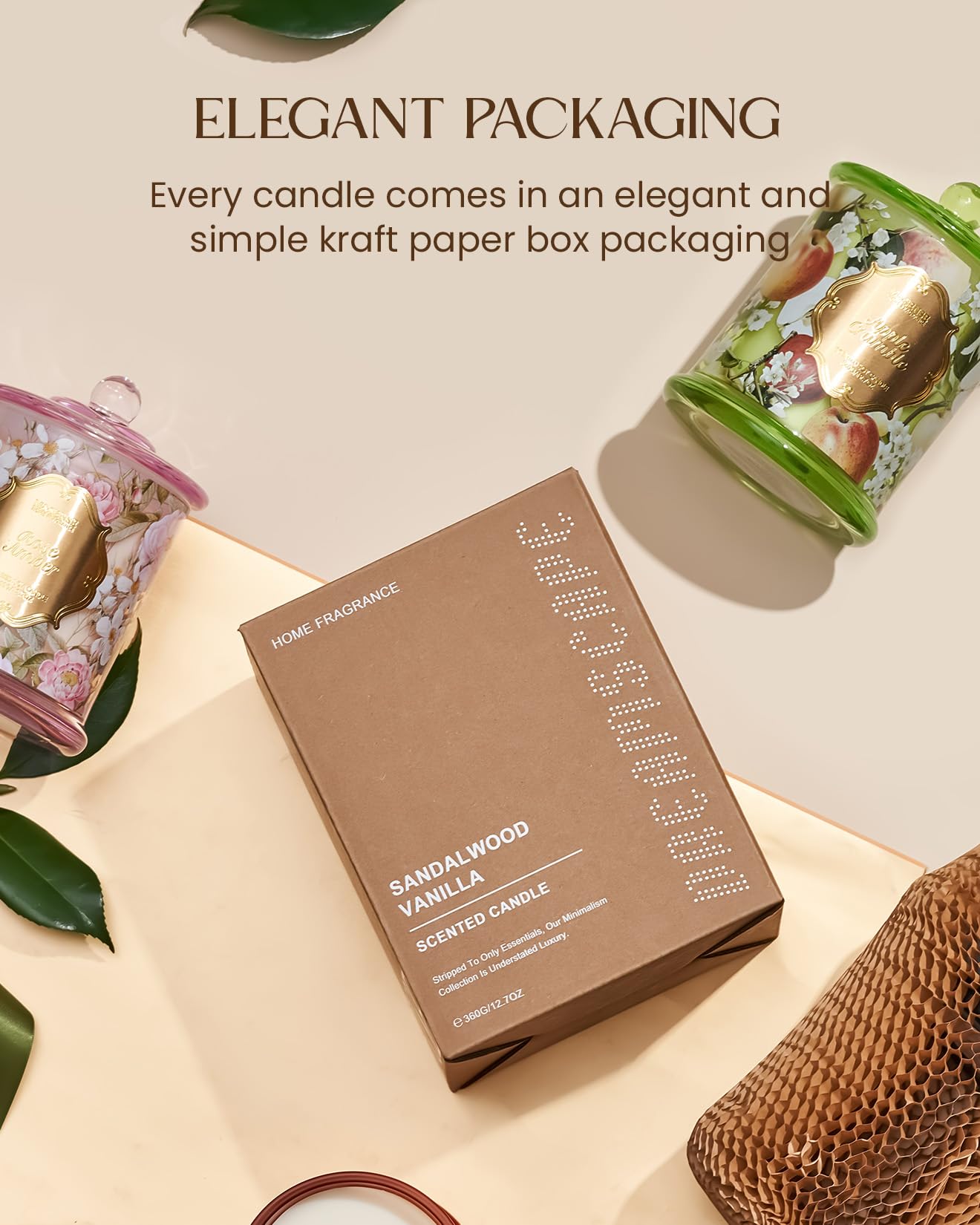 M&SENSE Strawberry Vanilla Scented Candles, Natural Soy Candle 75 Hours Burning, 12.7oz Large Vanilla Candles for Summer, Romantic Gifts for Women