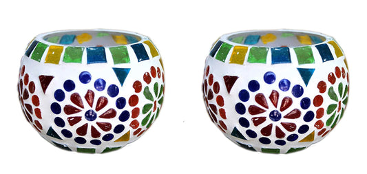 eSplanade Tealight Holders, Tea Light Holder Votive Candles Holders (Glass Tealight Set of 2)